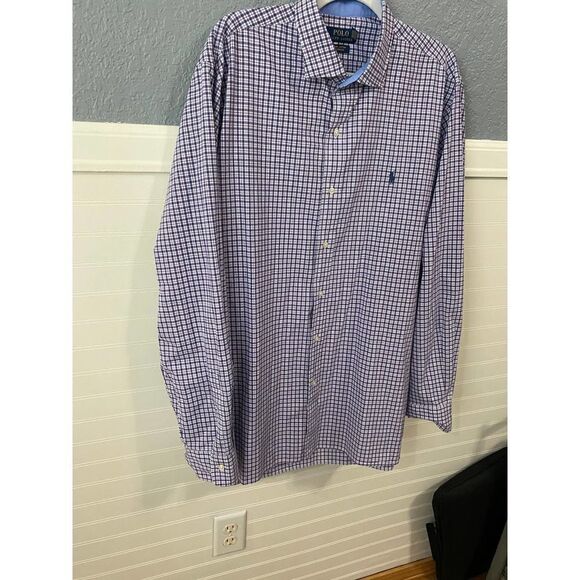 Polo Ralph Lauren 100% Cotton Stretch Checkered Dress Shirt - Picture 1 of 7